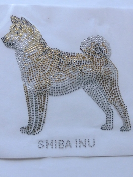 Preview: Akita SHIBA INU Akita Hund Strass Bügelbild Hundeschule Hundezucht Hundesofa Hundemantel Hundeleine