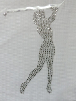 Preview: Golf Golferin  Hotfix Hotglue Bügelbild Strass Sporttasche  Shirt Tasche Zauberstrass