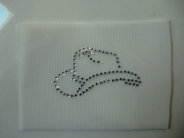 Bügelbild Schabracke Cowboy Hut Cowgirl Strass Hotglue Hotfix Bügelbild für Shirts Jacke etc.
