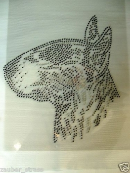 Pit Bull Hund Strass Hotfix Hotglue Bügelbild Bügelmotiv