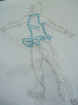 Preview: Strass Schlittschuhe z.B Kürkleid  Skating Schlittschuhe Kür  Hotfix Hotglue Bügelbild Bügelmotiv Strass
