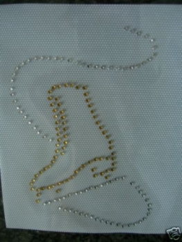 Preview: Skating Schlittschuhe Kür GOLD Hotfix Hotglue Bügelbild Bügelmotiv Strass