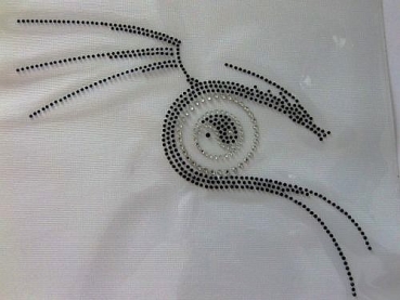 großer Drache Ying Yang Strass Hotglue Hotfix Bügelbild für Shirts Jacke etc. - Zauberstrass