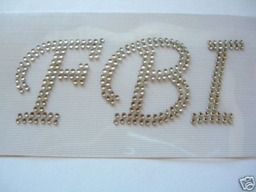 FBI Hotglue Hotfix Bügelbild Schriftzug