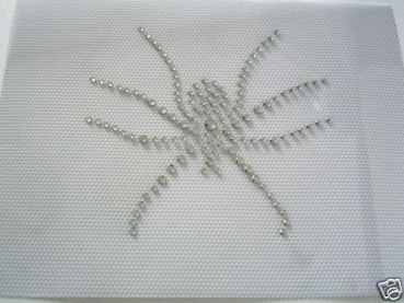 Luxus SPINNE viel Strass Hotfix Hotglue Bügelbild Bügelmotiv