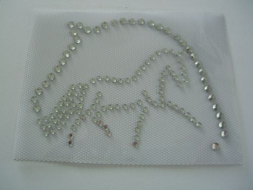 Pferd Pferdekopf Schabracke Bügelbild Strass Hotfix Hotglue Strass