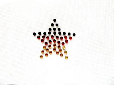 Deutschland Stern Fahne Flagge WM Abzeichen Strass Hotglue Hotfix Bügelbild