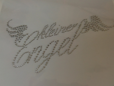 Kleiner Engel Flügel Schriftzug Strass Hotfix Hotglue Bügelbild