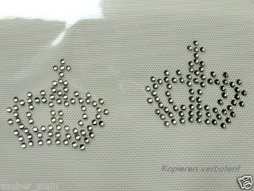 2 süße Kronen Krone Schabracke Hotfix Bügelbild Strass