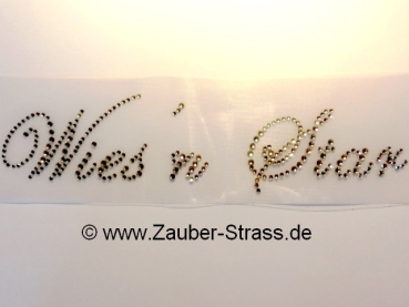 Wies&acute;n Star Schriftzug Strass Hotglue Hotfix Bügelbild Oktoberfest