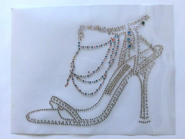 Preview: Pöms Pömps Pumps High Heels Schuhe Strass Hotglue Hotfix Bügelbild