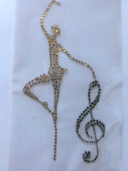 Noten Musik Tanzen Tänzerin Strass Hotfix Bügelbild Abschwitzdecke Shirt Jacke