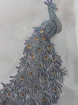 Pfau Phönix Bügelbild STRASS Bunt Hotglue Hotfix Shirt Jacke Tasche Mantel Tischdecke Top