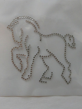 Friesen Pferd Pferde Hotglue HOTFIX Bügelbild Strass Wappen