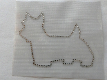 Westhighland Terrier Westie Hund Hotfix Bügelbild Strass Hundezucht Hundemantel