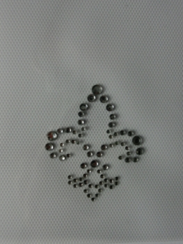 Preview: Fleur de Lis  Strass HOTFIX HOTGLUE Bügelbild Applikation für Fliegenhaube etc