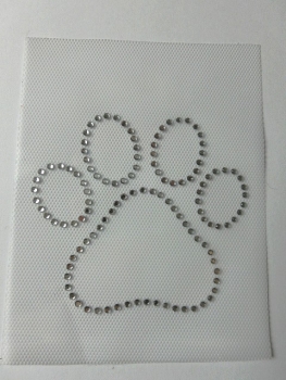 große Hunde Tatze Pfote Pfötchen Hund Katze Strass Hotfix Bügelbild Crystal Top