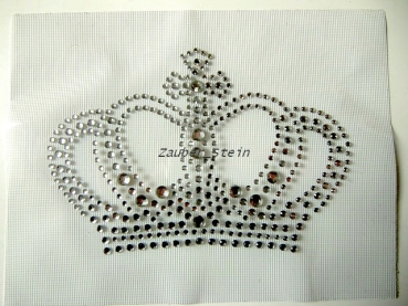 Krönchen Krone Klar Strass Bügelbild Hotfix Hotglue zauberhaft für Shirt Jacke