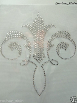 Fleur de Lis Lilie  Hotfix Hotglue Bügelbild Strass ein Traum Bügelmotiv