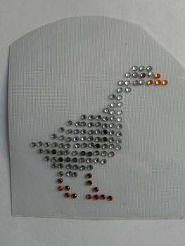 Ente Gans Bügelbild Hotfix Strass Shirt Jacke Treibjagd Jäger Lodenmantel