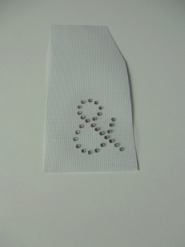 Buchstabe Zeichen & Strass Hotglue Hotfix Bügelbild