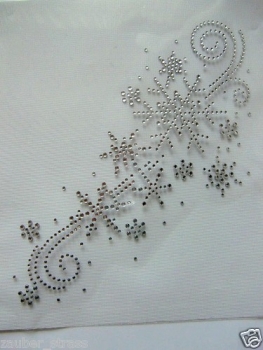 Stern Eiskristall Schneeflocke Strass Hotfix Bügelbild Tischdecke Schiebevorhang