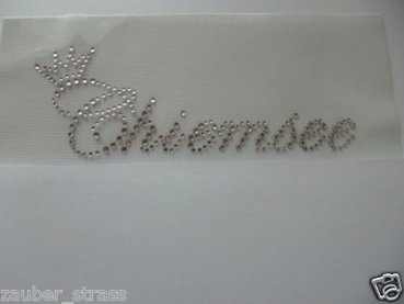 Chiemsee Krone Schriftzug Hotfix Bügelbild Strass Urlaub Shirt