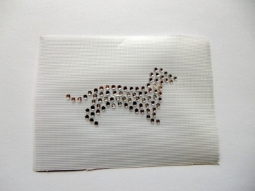 Dackel Teckel Hund Strass Hotfix Hotglue Bügelbild Bügelmotiv