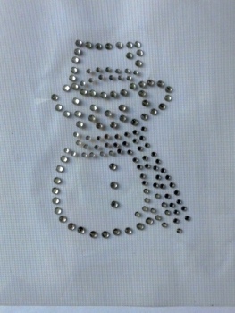 süßer Schneemann Strass Hotglue Hotfix Bügelbild Weihnachten Winter