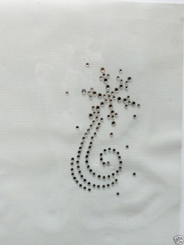 Preview: Stern Eiskristall Schneeflocke Strass Hotfix Bügelbild Tischdecke Kissenhülle