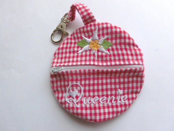 ♥ EDELWEIß Wunschname POOP BAG HUND KOTBEUTEL BESTICKT