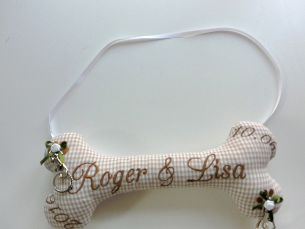 ♥ Ringkissen Knochen Wunschname Stickerei Hochzeit Hochzeitsknochen Just Married I Do Lüttentüddel®