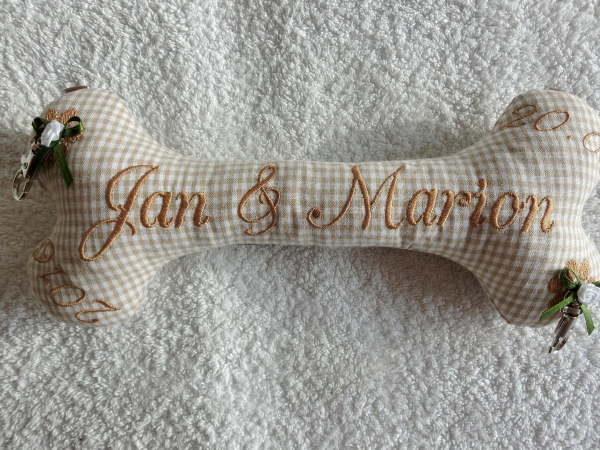 ♥ Ringkissen Knochen Wunschname Stickerei Hochzeit Hochzeitsknochen Just Married I Do -Lüttentüddel