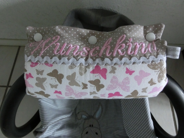 ♥ Armpolster für Babyschale ★ Lüttentüddel © ♥ Wunschname Schmetterlinge - Kopie