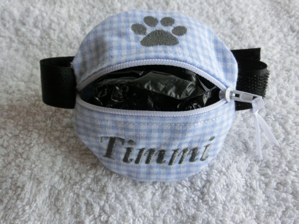♥ Wunschname POOP BAG HUND KOTBEUTEL BESTICKT Automatikleine Flexi