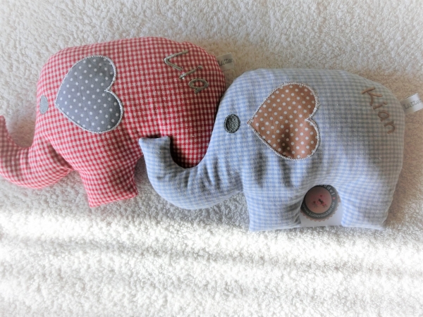 ♥zuckersüßer  Elefant  Wunschname Körnerkissen Wärmekissen Dinkel Lavendel von Lüttentüddel