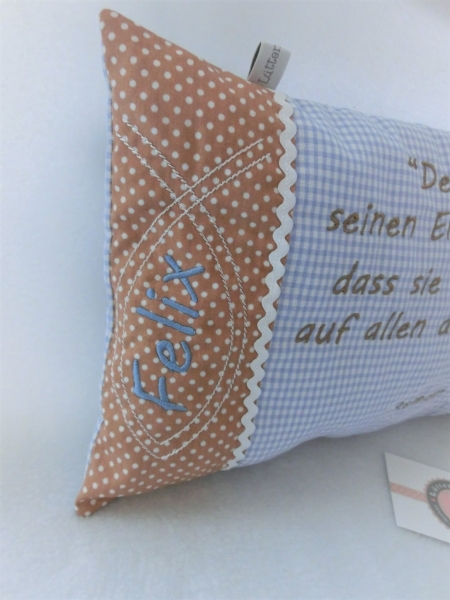 ★ 35x23 cm Kissen Geburt Taufe Fisch  Name ★ von Lüttentüddel