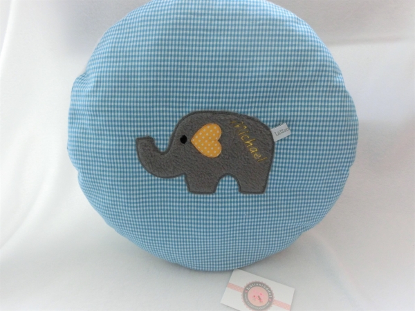 ♥ Elefant Schmusekissen Kita Name von Lüttentüddel von Lüttentüddel