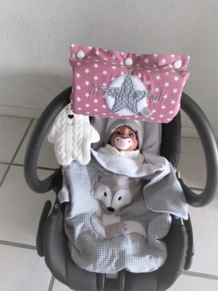 ♥ Beere Sterne Punkte Stern Armpolster Armschoner für Babyschale ★ Lüttentüddel © ♥ Wunschname