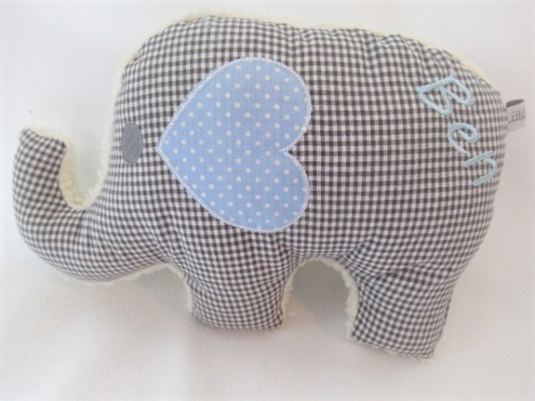 ♥ Elefant Schmusekissen Kita Name von Lüttentüddel von Lüttentüddel