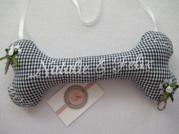 ♥ Ringkissen Knochen Wunschname Stickerei Hochzeit Hochzeitsknochen Just Married I Do