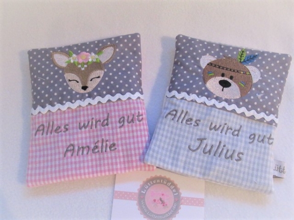 ♥ zauberhaftes Reh Beulentröster inkl. Kühlpad Wunschname Geburt Taufe Einschulung  ★ von Lüttentüddel®