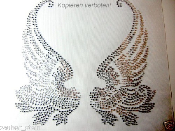 Engel Flügel Hotfix Bügelbild Strass Jacke Shirt EDEL