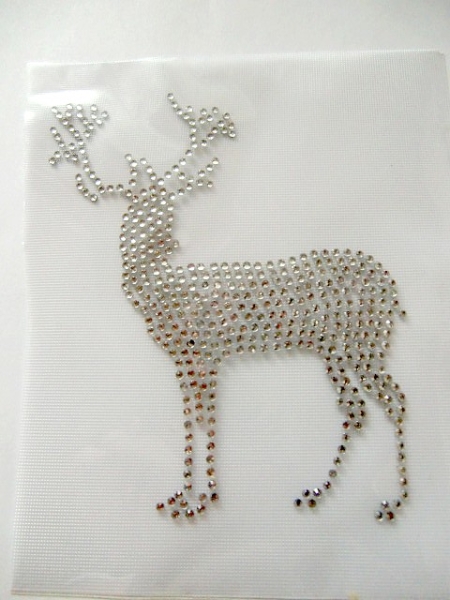 Hirsch Oktoberfest Weihnachten Strass Bügelbild Hotfix Hotglue