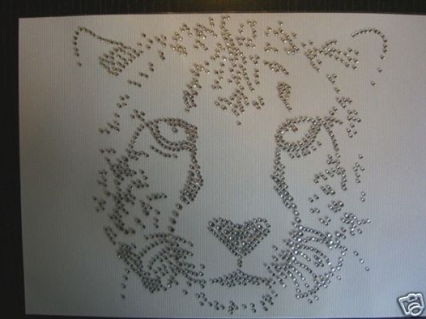 Panther XXL 24 x 23,00 cm Bügelmotiv Strass Hotfix Hotglue Bügelbild