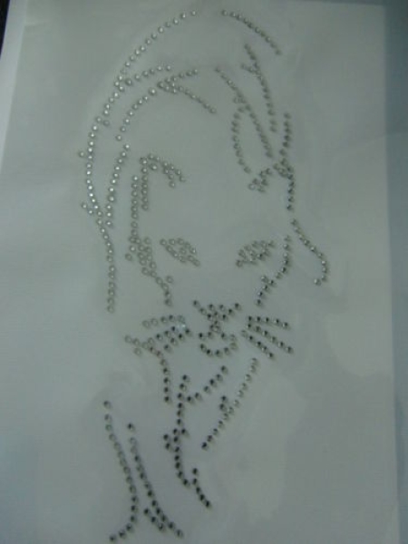 Traumhafter Panther 18,0x5,0cm Strass Bügelbild Bügelmotiv super Edel Hotfix Hotglue