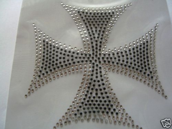 Eiserne Kreuz Strass Hotglue Bügelbild Applikation