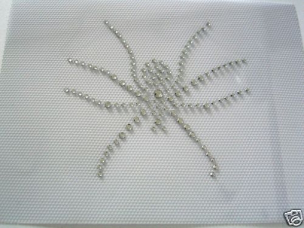 Luxus SPINNE viel Strass Hotfix Hotglue Bügelbild Bügelmotiv