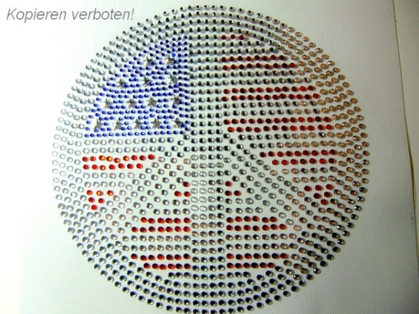 Riesen Amerika Flagge Peace Zeichen Applikation Strass Flower Power Hotfix