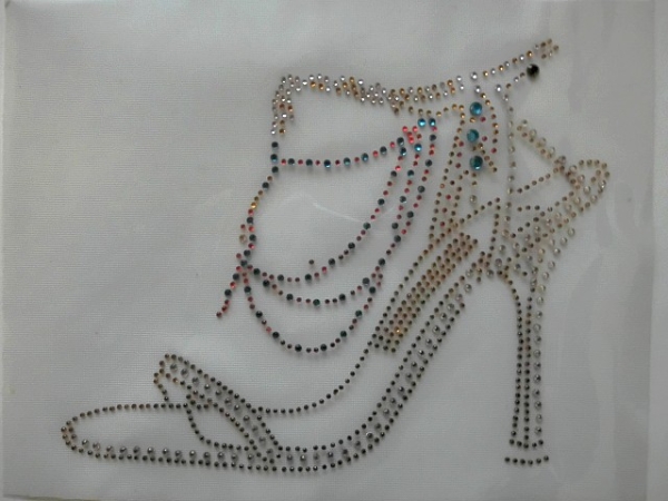 Pöms Pömps Pumps High Heels Schuhe Strass Hotglue Hotfix Bügelbild